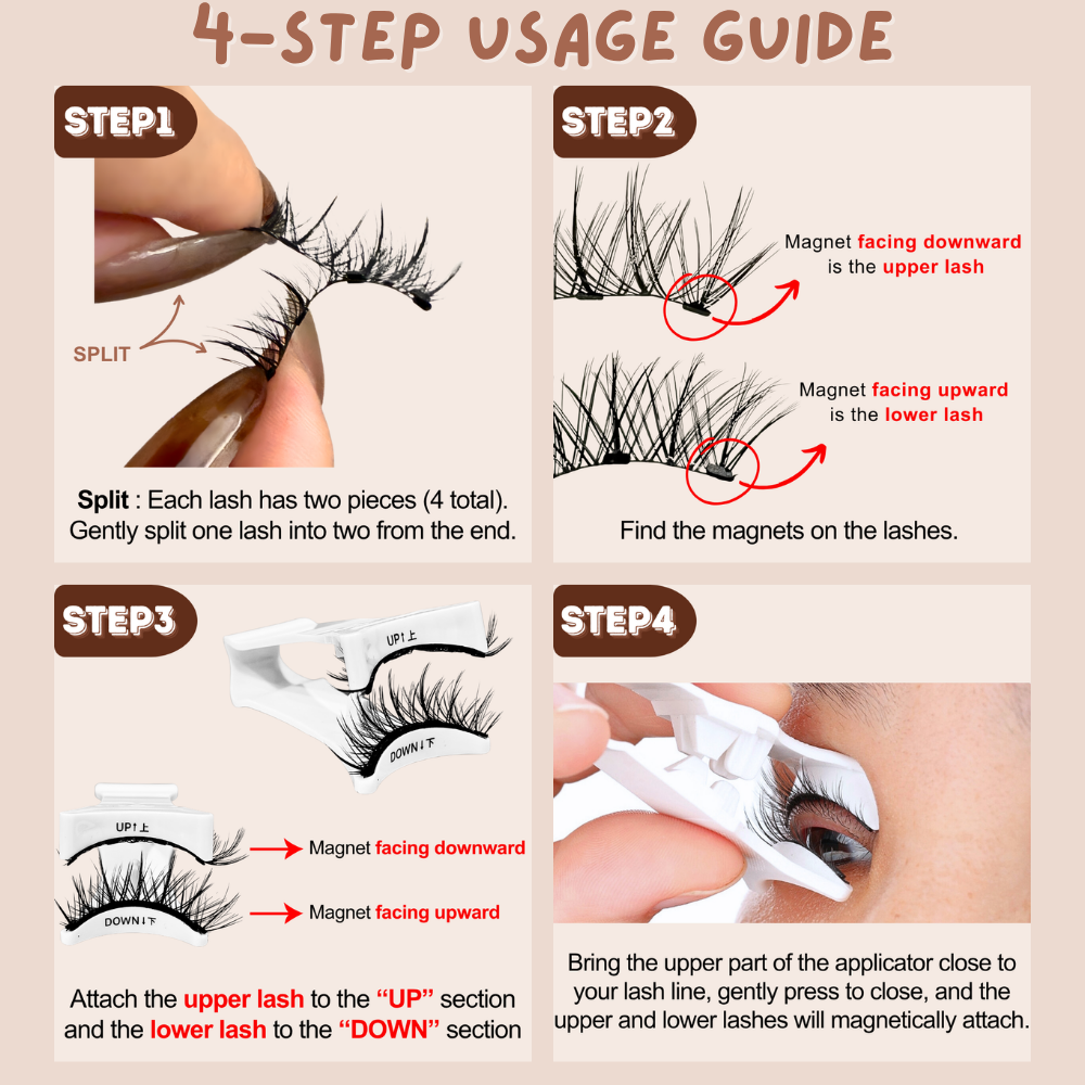 2D Hybrid Style Alashia Magnetic Eyelashes  - No Glue, Reusable & Waterproof