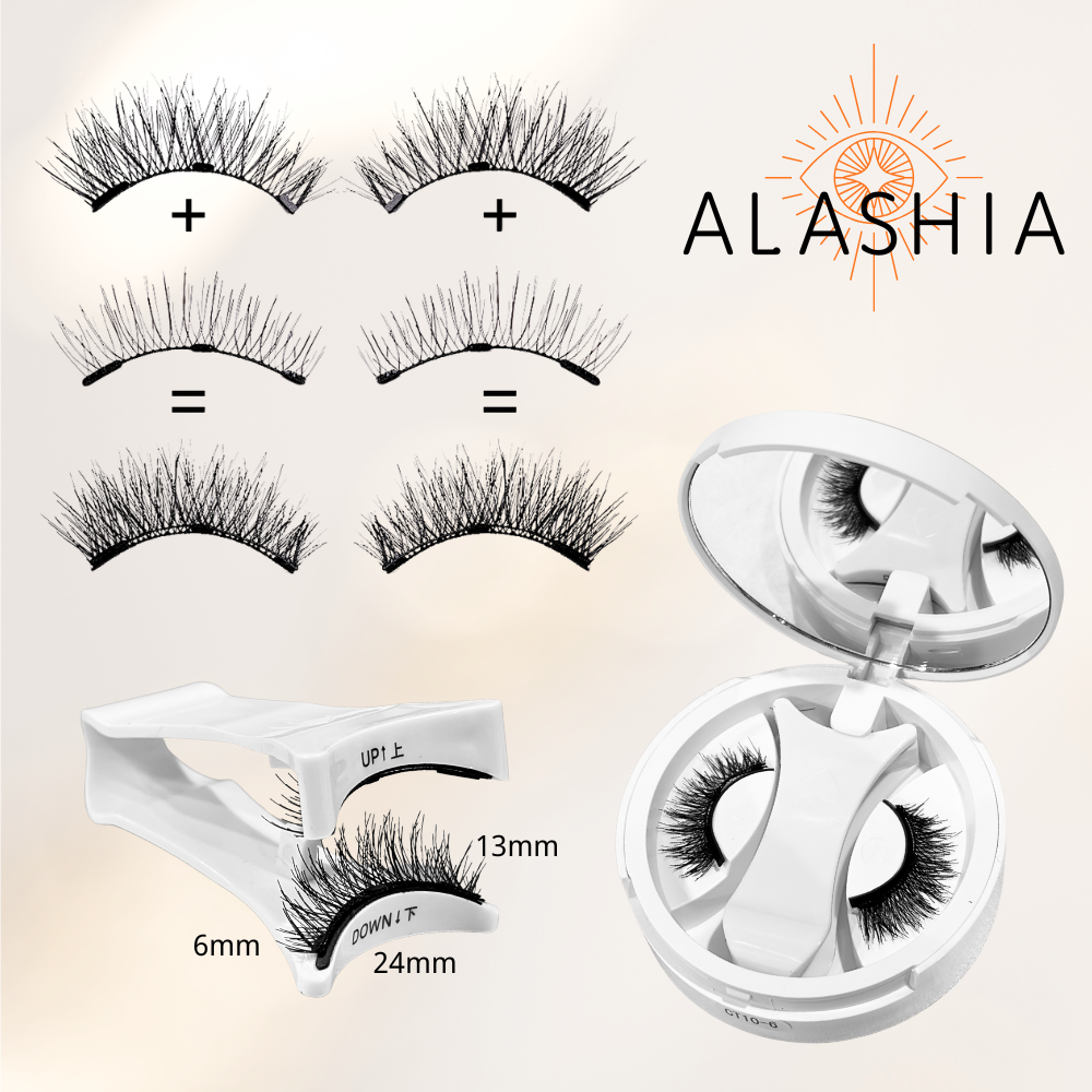 2D Hybrid Style Alashia Magnetic Eyelashes  - No Glue, Reusable & Waterproof