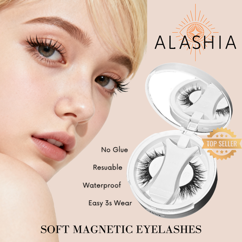 2D Hybrid Style Alashia Magnetic Eyelashes  - No Glue, Reusable & Waterproof